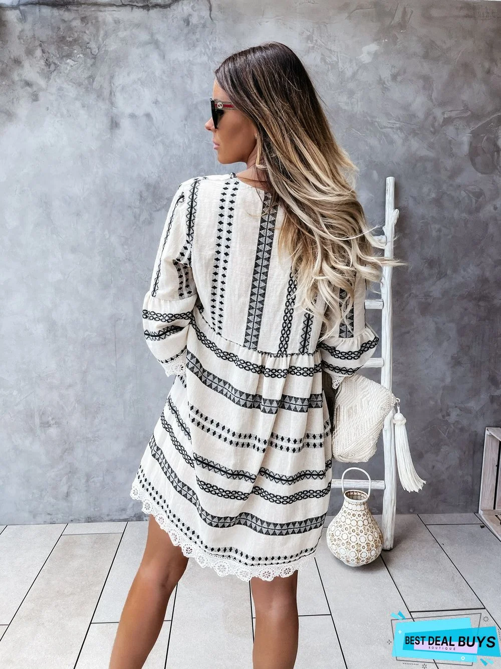 New Lace Cuff Dress In Summer