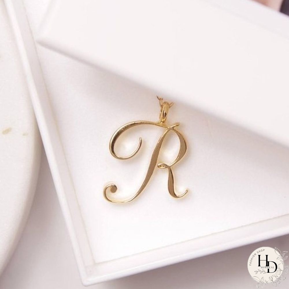 Letter Name Necklace Alphabet Initial Cursive Gold Silver Personalized Bridesmaid Gift