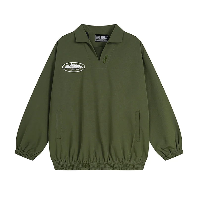 Unisex Corteiz Island Half-Open Collar Loose Casual Pullover Streetwear Jacket
