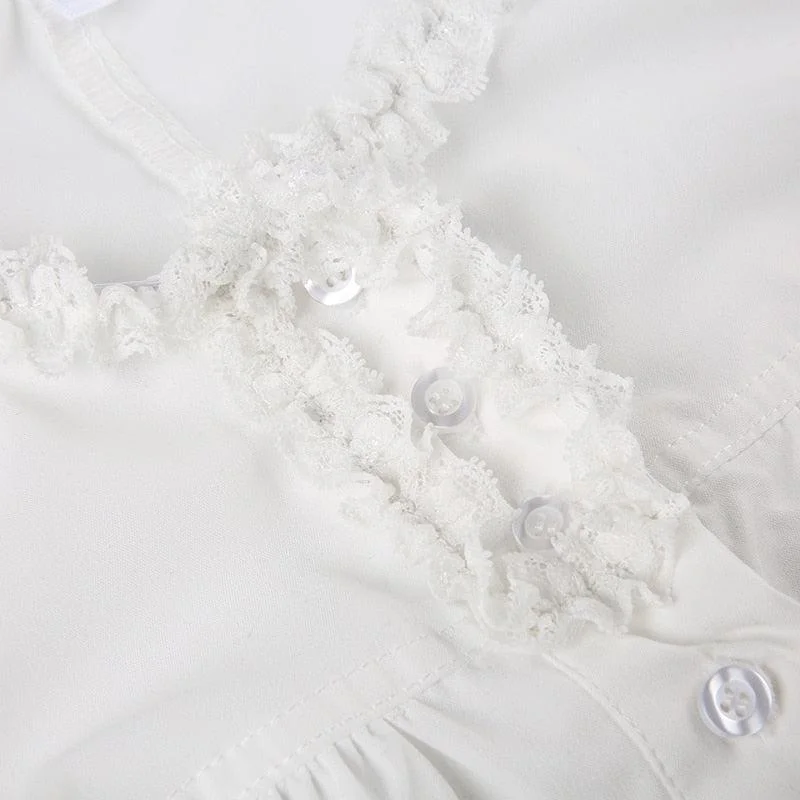 Brownm Cap Sleeve Lace Up Top