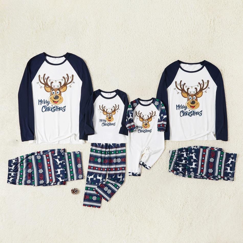 Family Matching Deer Print Christmas Pajamas Sets