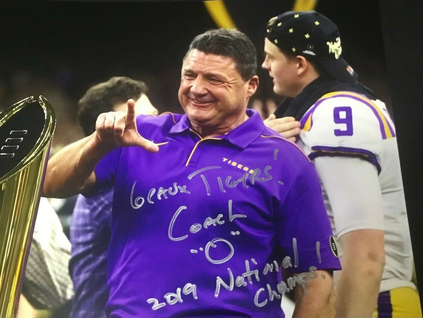 Ed Orgeron Autographed Signed 8x10 Photo Poster painting ( LSU Tigers ) REPRINT