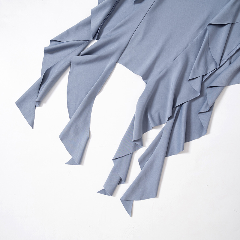 Ootddress Ruffled Tassel Patchwork 2 Piece-Set For Women High Waist Long Skirt And Crop top Outfits Solid Summer Maxi Skirt Sets