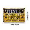 Bee warning - Vintage Metal Signs - 20*30cm/30*40cm - Warning