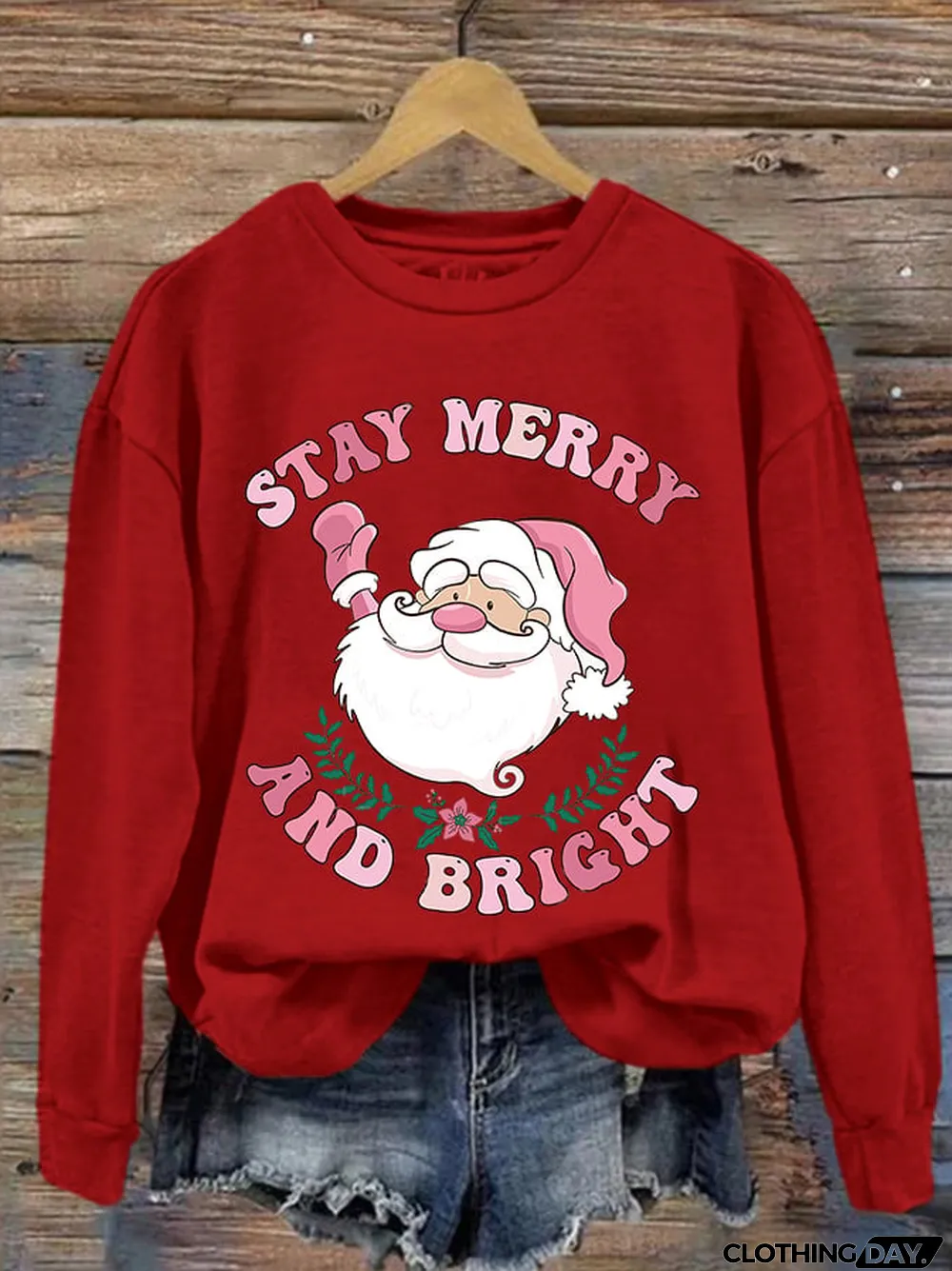 Women's Christmas Stay Merry And Bright Print Sweatshirt