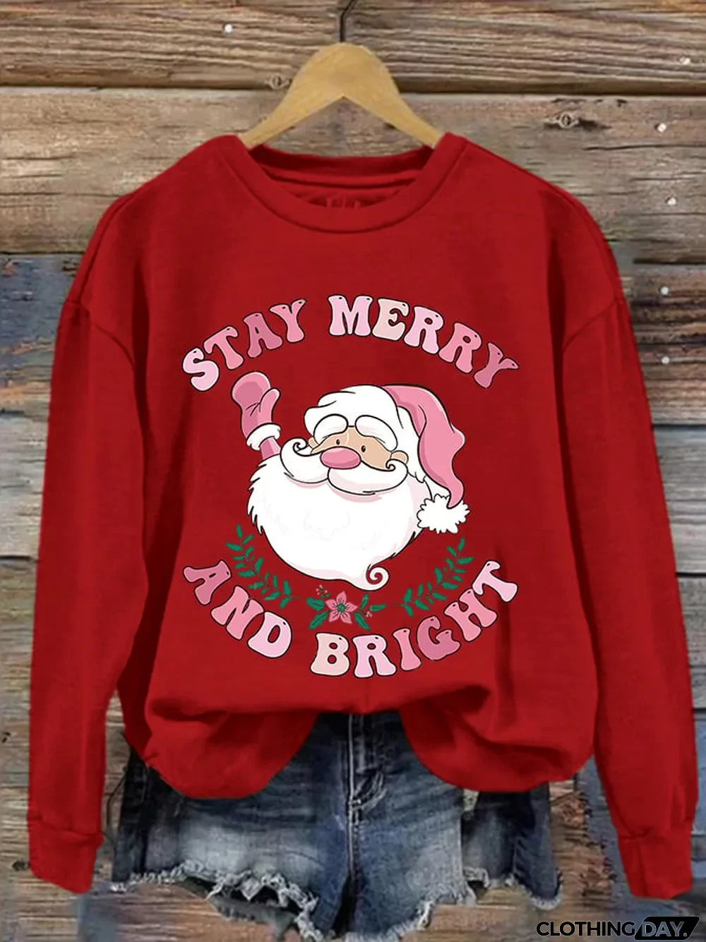 Women's Christmas Stay Merry And Bright Print Sweatshirt