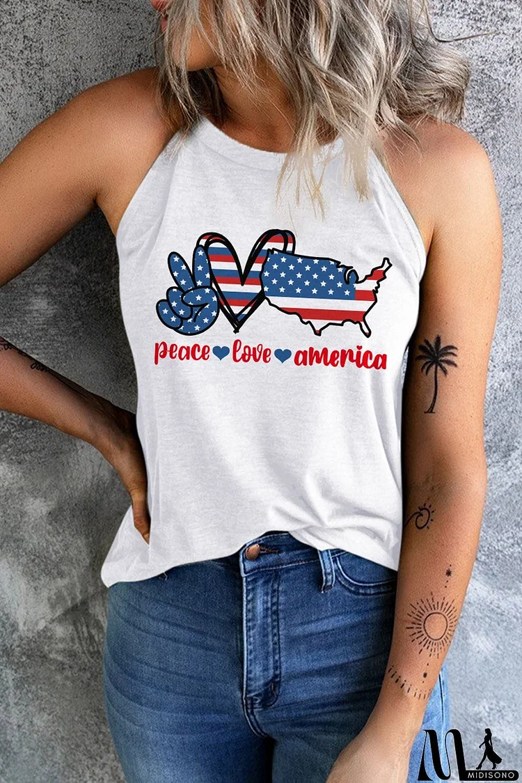 PEACE LOVE AMERICA Graphic Tank