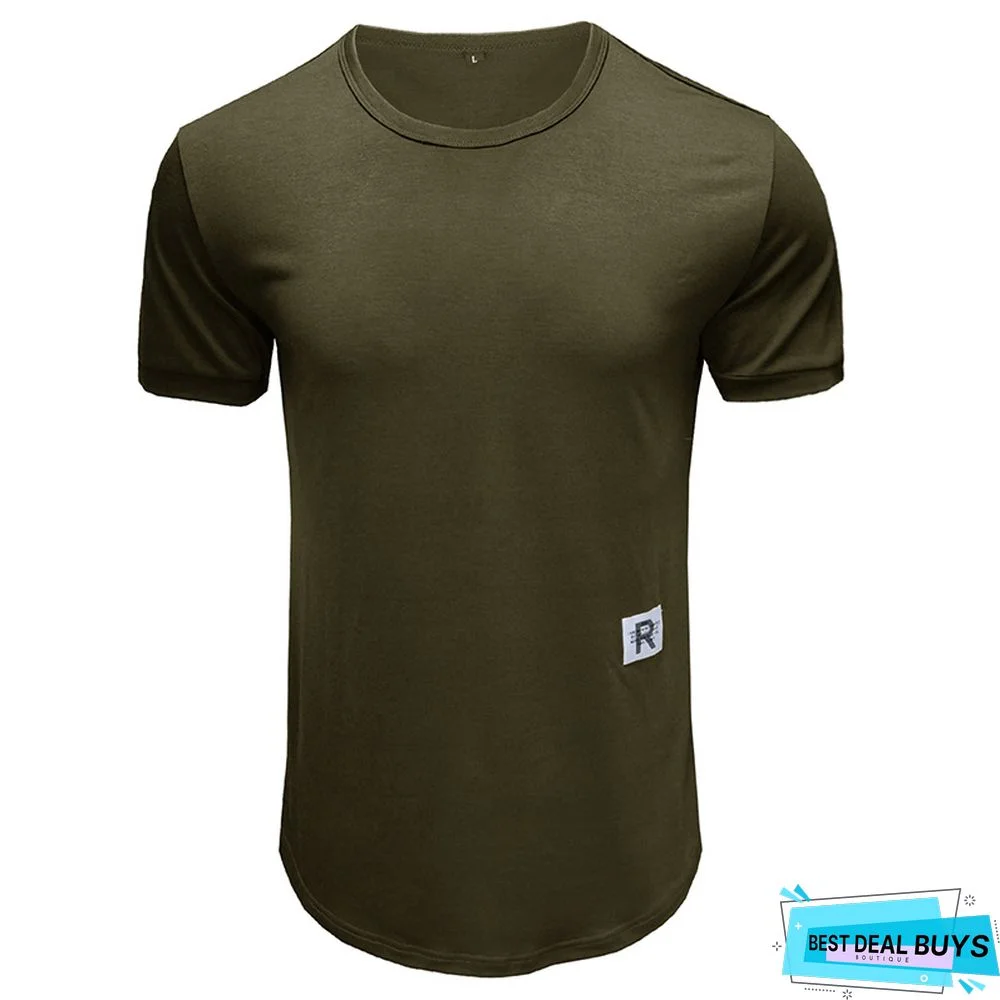 T-Shirt with Short Sleeves and Round Collar In Plain Color