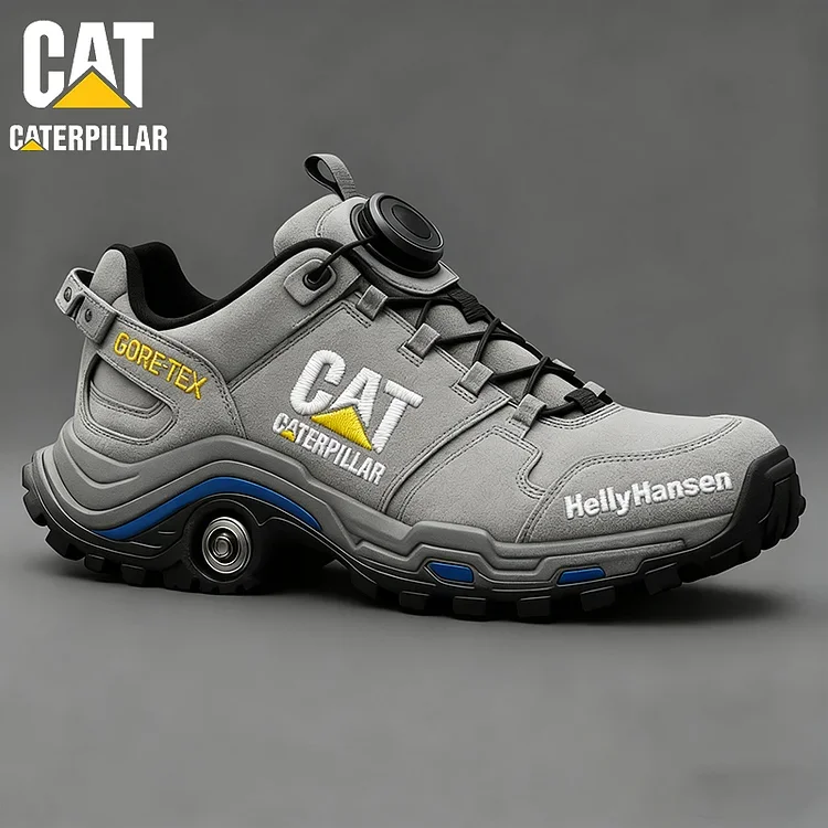 Wodoodporne i oddychające męskie buty robocze i trekkingowe marek CAT i Helly Hansen idealnie nadają się do pracy i aktywności na świeżym powietrzu.