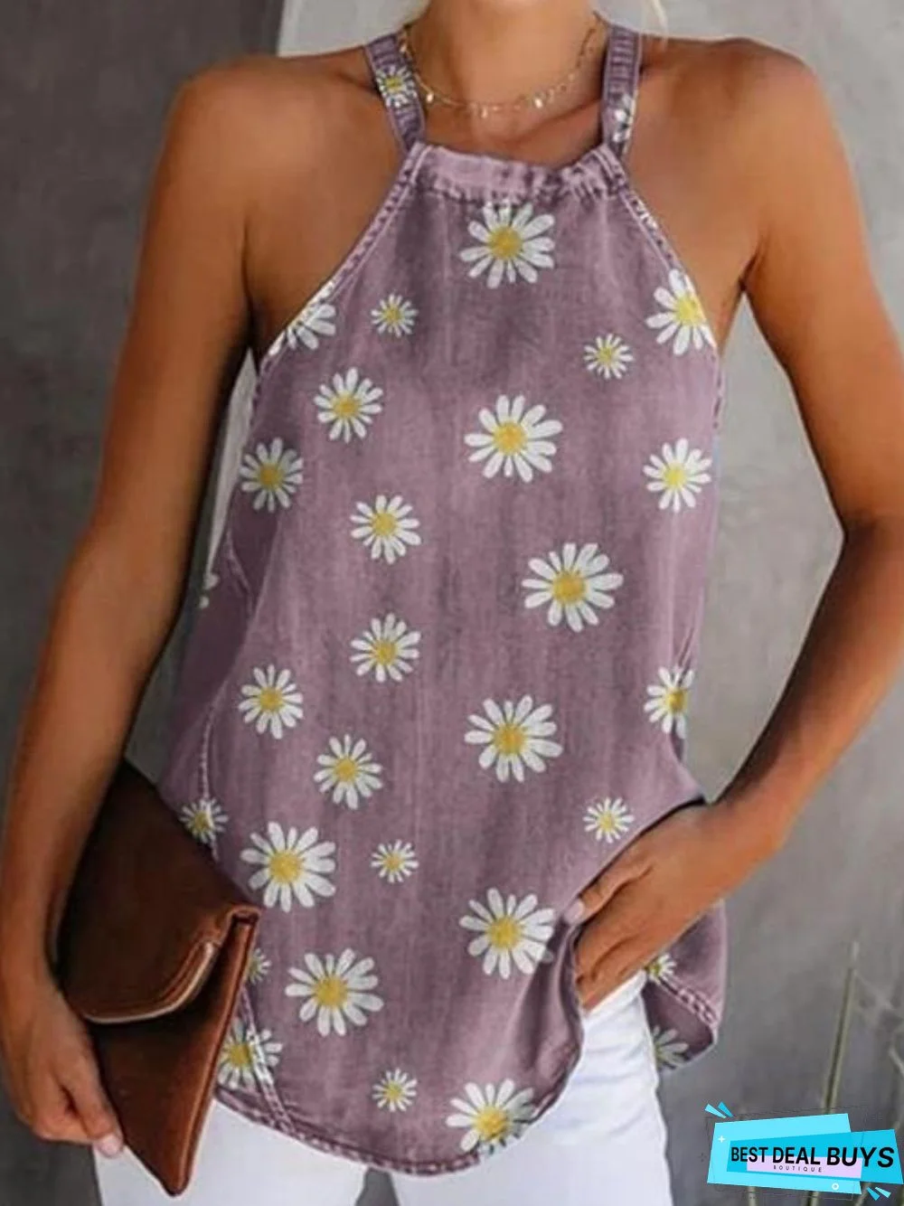 Casual Printed Sleeveless Shirts & Tops
