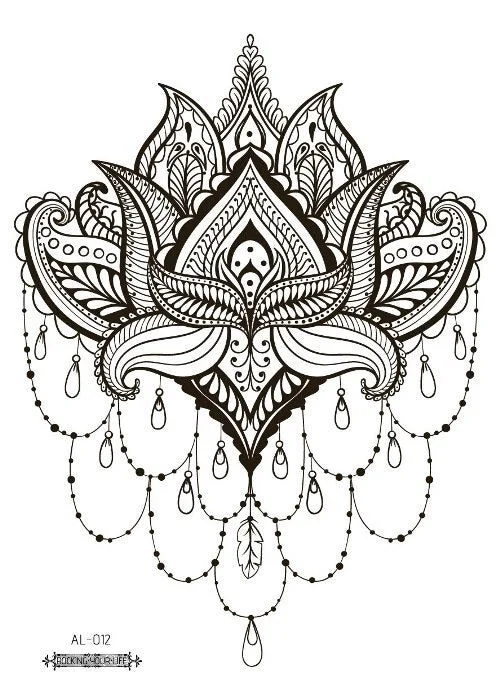 38 Kinds Adult Chest Back Tattoo Rose Flowers Mandala Totem Waterproof Temporary Body Art Sticker Disposable tatouage temporaire