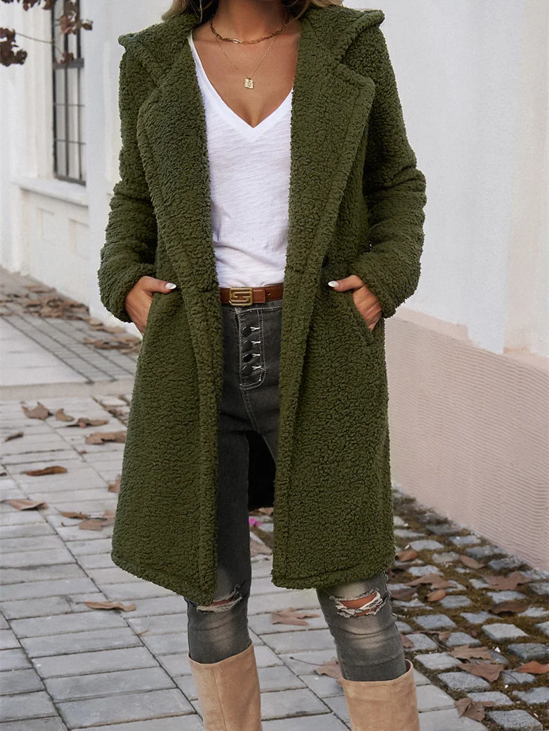 Women's Long Sleeve V-neck Temperament Knit Coats