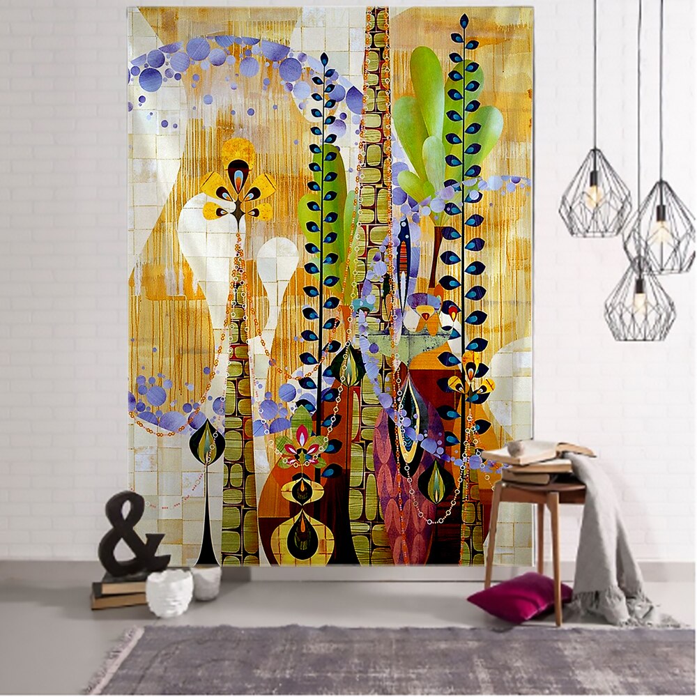 

Wall Tapestry - Antique Abstract Flower Illustration-150*130cm, 501 Original