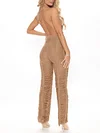 Mesh See-Through Skinny Leg Jumpsuits