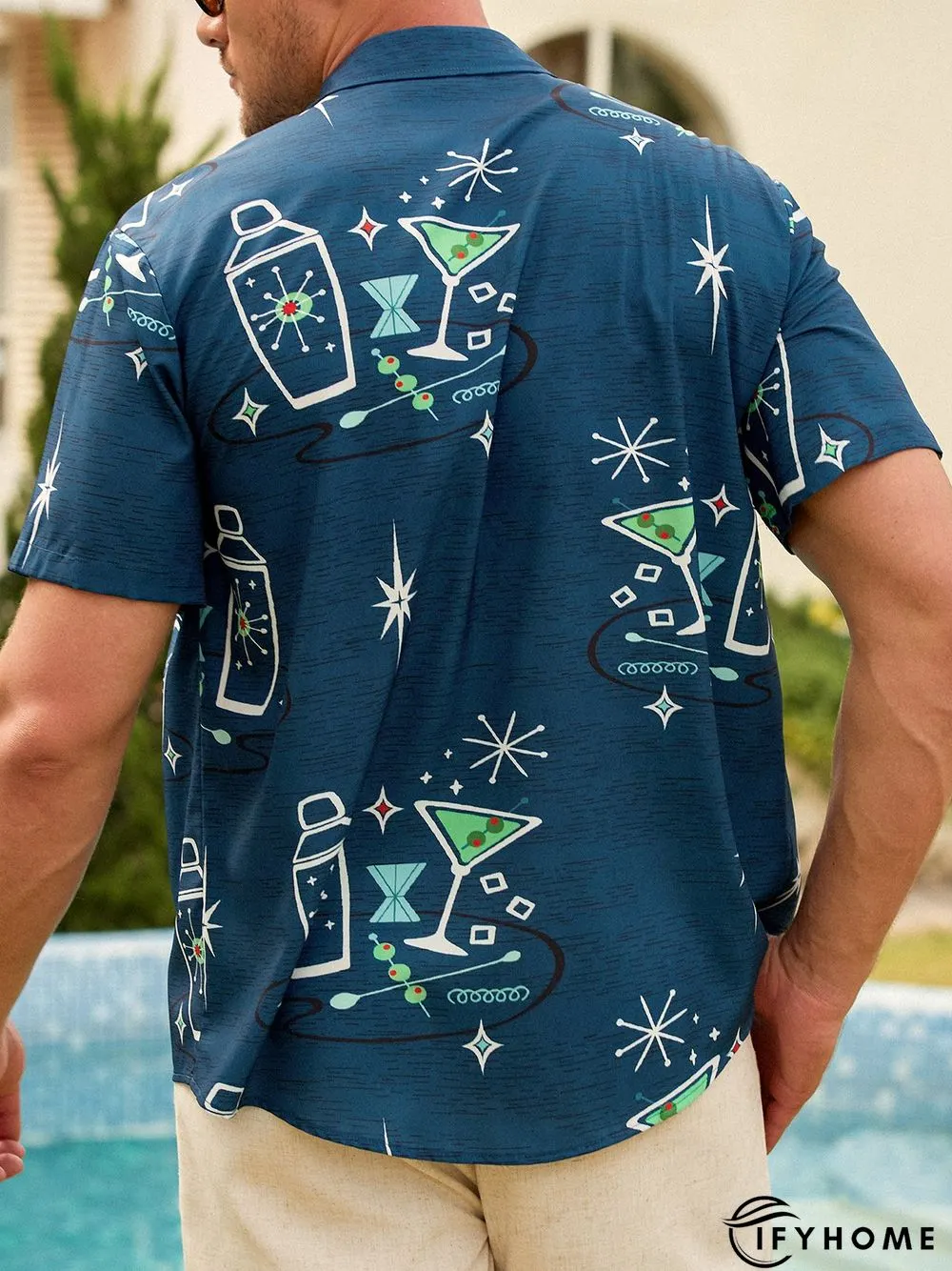 Cocktail Martini Shaker Graphic Tipsy Spirit Vintage Geometric Shirt | IFYHOME