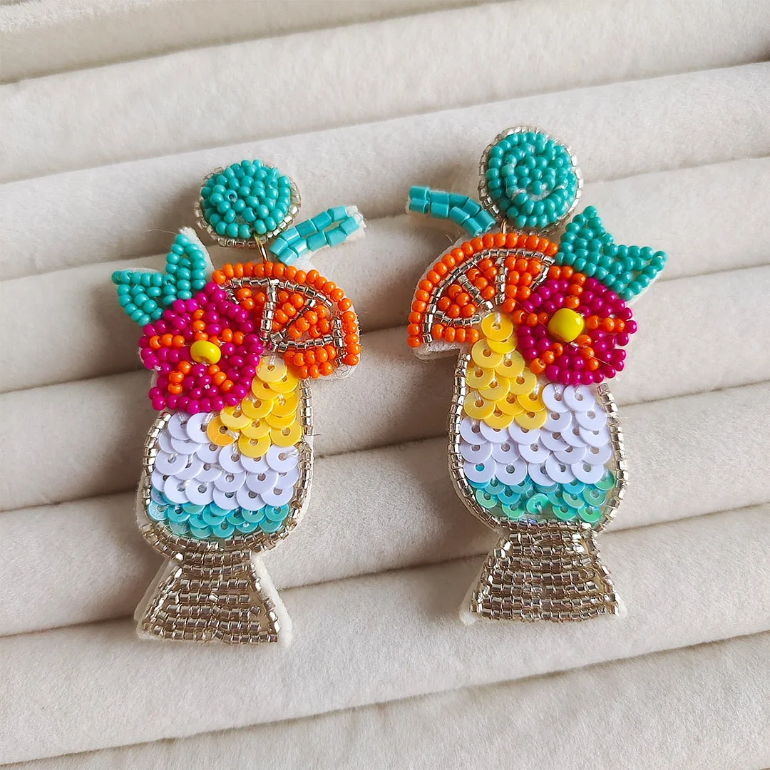 Dvacaman Boho Statement Big Leaf Drop Earrings 2022 for Women Fashion Vintage Irregular Yellow Green Long Beads Earrings Jewelry