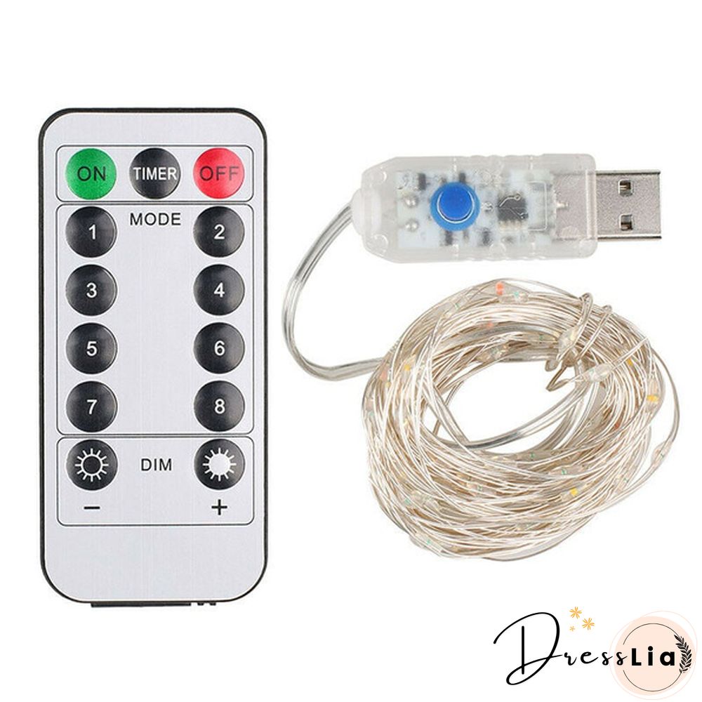Usb Plug In 50/100/200 Led Micro Copper Wire String Lights Party Fairy Lamp Xmas