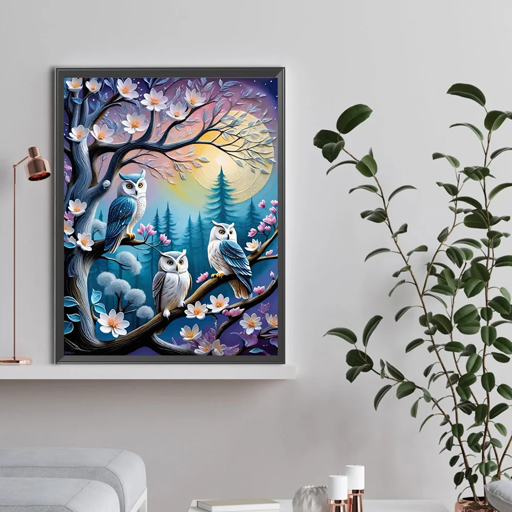 Diamond Painting - Full Round Drill - Owl(Canvas|30*40cm)