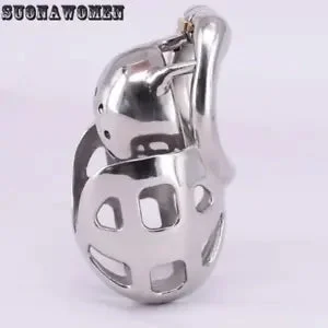 pornhint Pornhint Male Stainless Steel Cage Arc Ring Metal Devices with Scrotum Restraints Gear