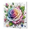 Rose-DIY-Spezialform-Bohrer, Diamantkunst, Perlen-Malset, mit Rahmen 25x25 cm Geschenk, Geschenk