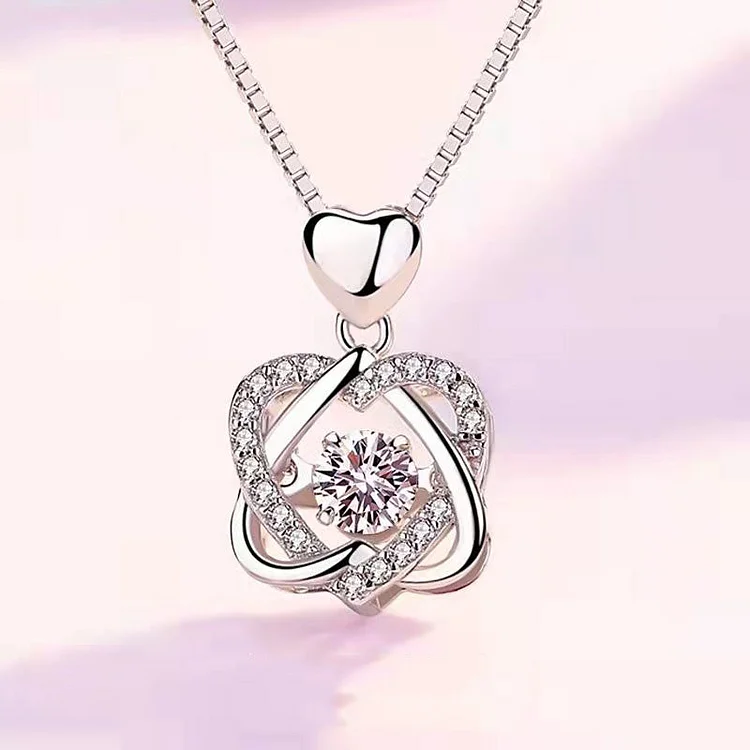S925 For Friend Heart Love Knot Necklace