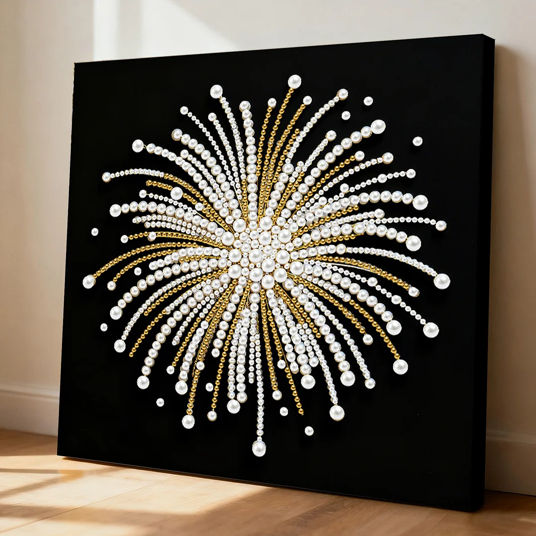 Fireworks DIY Pearl Diamond Art Kit for Adults Home Decor 25x25cm With Frame