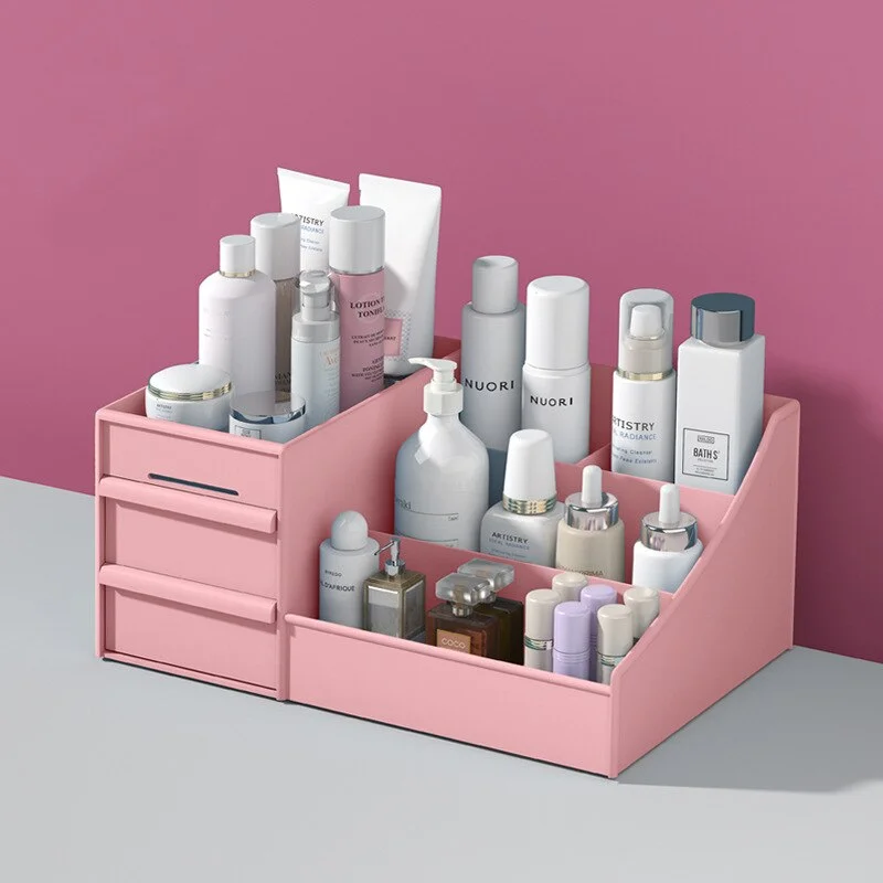 W&G Cosmetic Storage Box Dormitory Home Desktop Dressing Table Skin Care Lipstick Large Capacity Drawer Type Organizer Rack