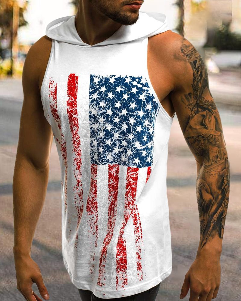 Casual Sports Print Hooded Vest