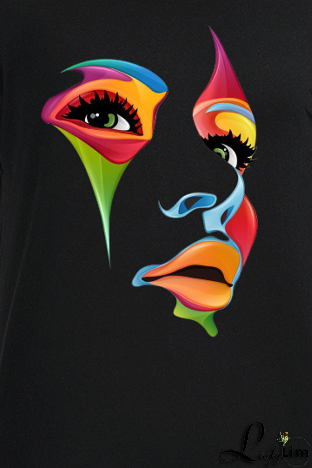 Black Fashion Street Print Patchwork O Neck T-Shirts