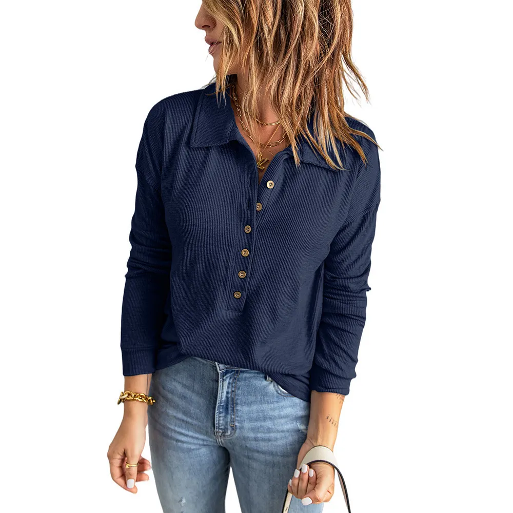 Churchf Churchf Color Sweater Women's Single Breasted Lapel Long Sleeve Loose Casual Bottom Jacket Autumn Winter New