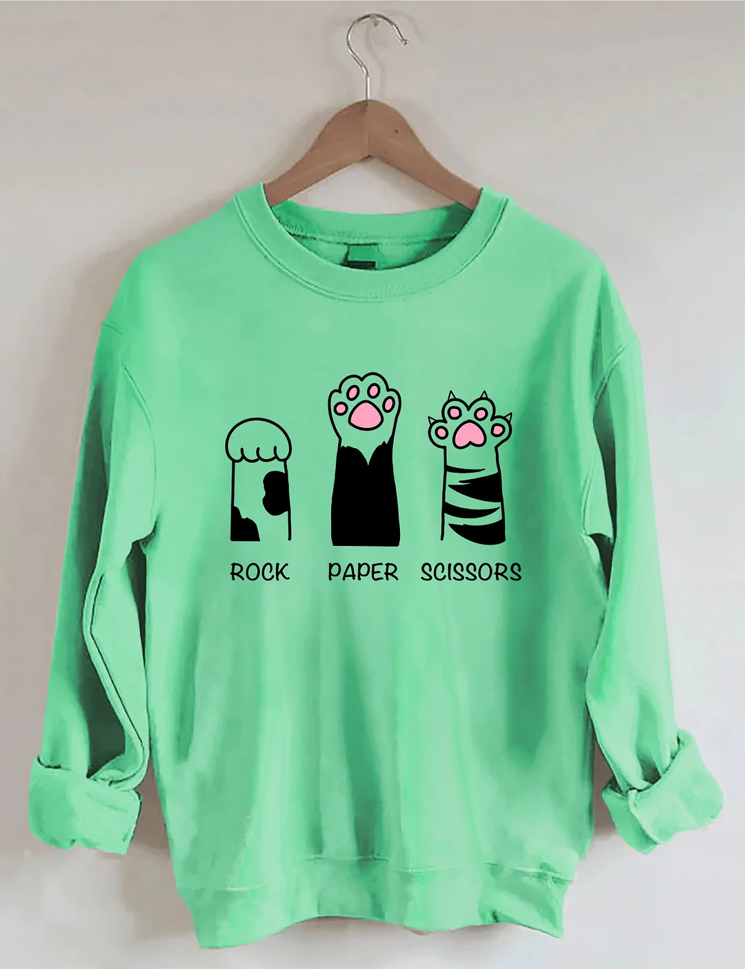 Rock Paper Scissors Cat Sweatshirt