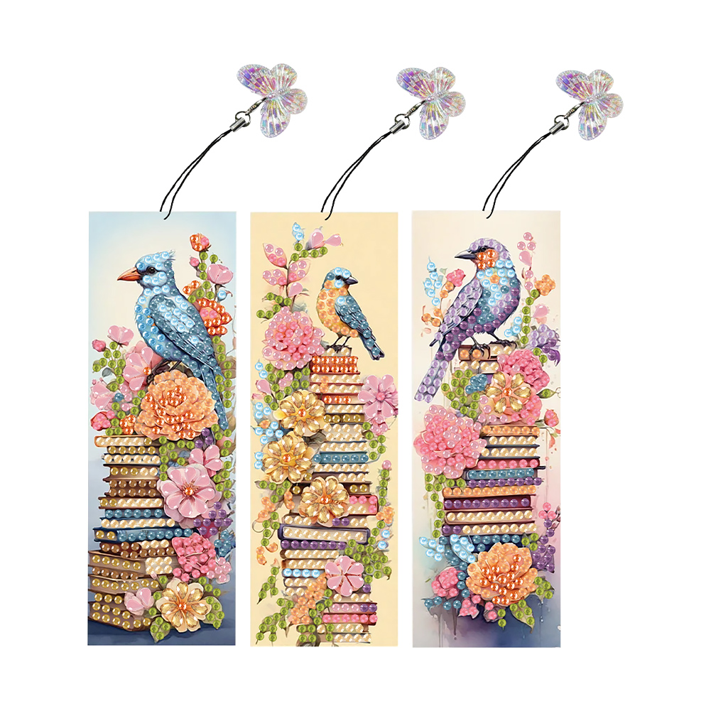 3Pcs Special Shape Books Diamond Painting Bookmark Making Kit 14.7x5cm