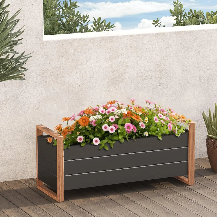 GRAND PATIO Raised Garden Bed with Legs, Weather-Resistant Elevated Planter Box with Drainage Holes