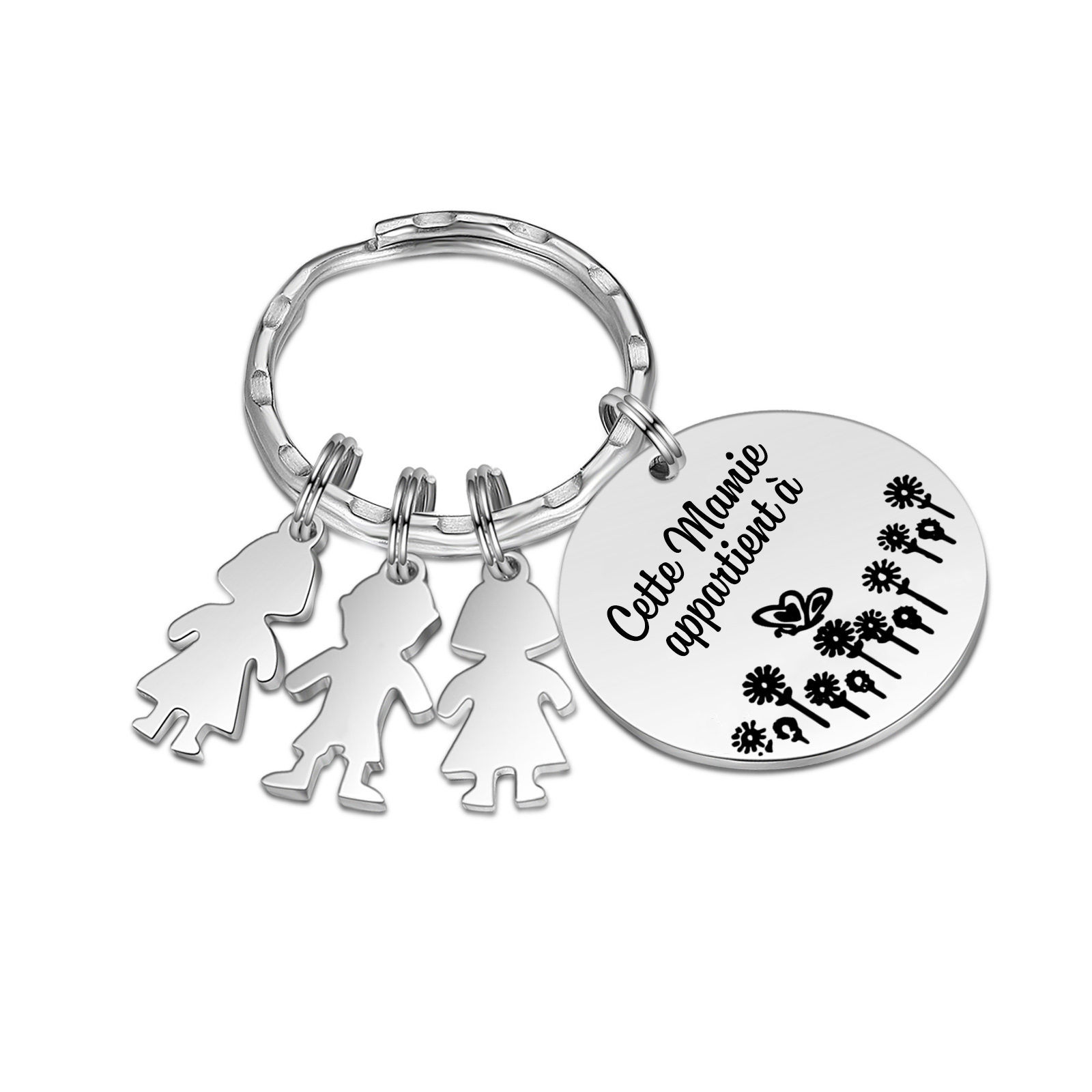 À Ma Mamie - 1-5 Noms Porte-Clés Personnalisés Avec Breloques Enfants
