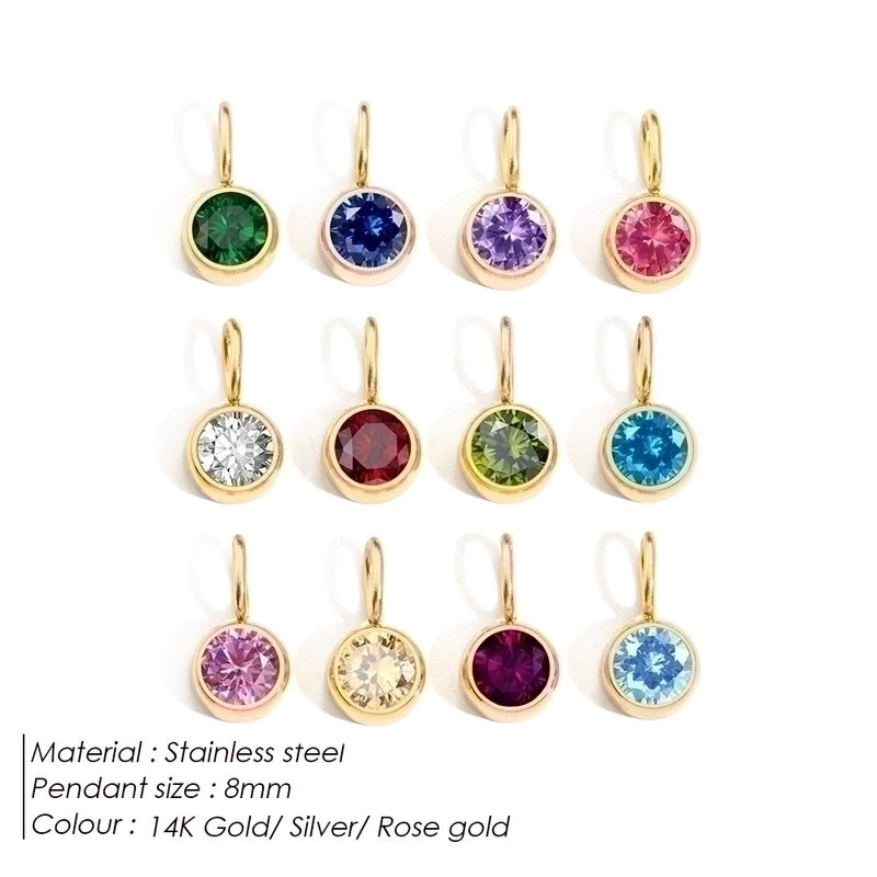 1 Piece Stainless Steel Rhinestones 14K Gold Plated Rose Gold Plated Inlay Polished Pendant