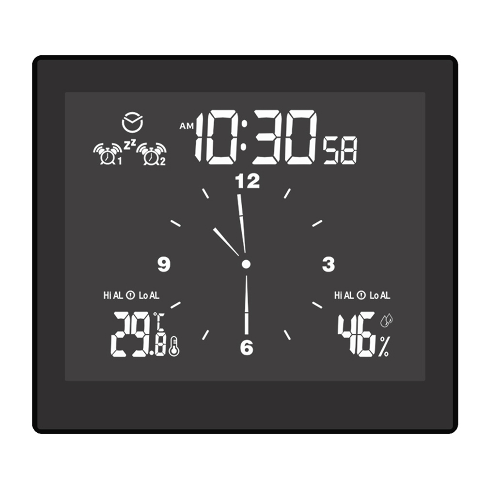 

Waterproof Digital Bathroom Clock Temperature Humidity Countdown Time Clock, Black, 501 Original