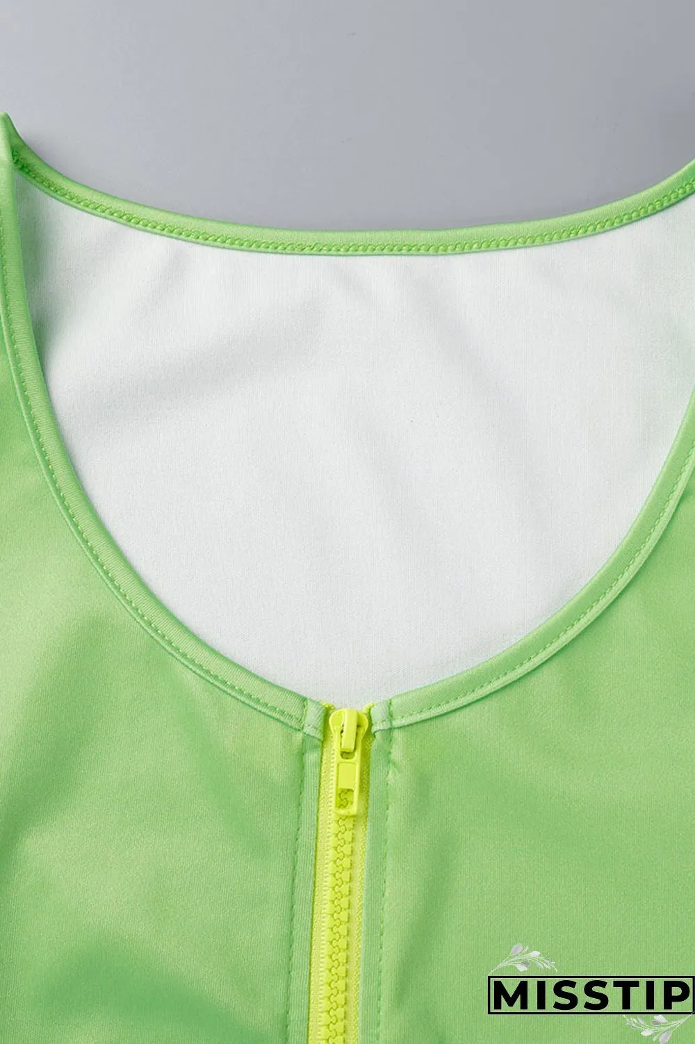 Fluorescent Green Casual Sportswear Print Patchwork Zipper Collar Long Sleeve Two Pieces
