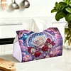 Diamond Painting Rose Dreamcatcher PU Leather Tissue Box for Napkin Holder