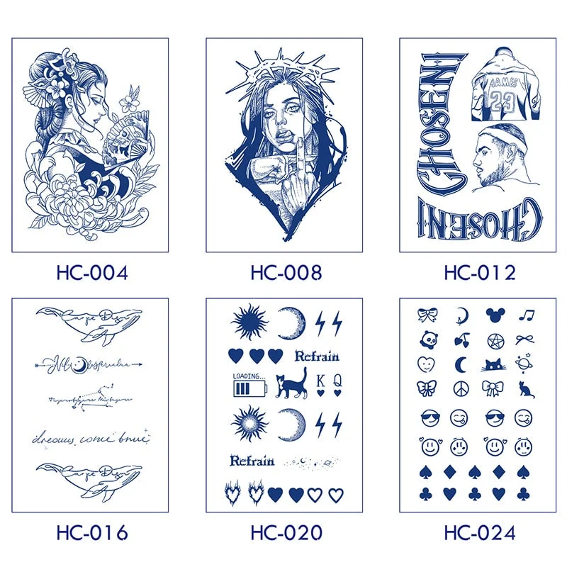 Basketball Anime Flower Butterfly Text Art Festival Cute Cool Waterproof Full Body Arm Men and Women Natural Temporary Tattoos