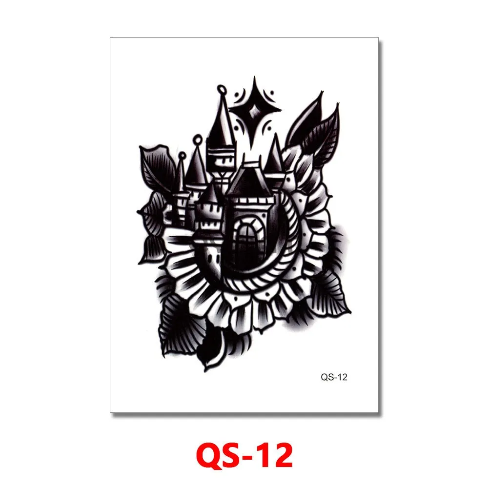 Waterproof Temporary Tattoo Femme Sticker Folower Rose Letter Fake Tatto Hand Back Tatoo Stickers Women Men Body Art Ogreish