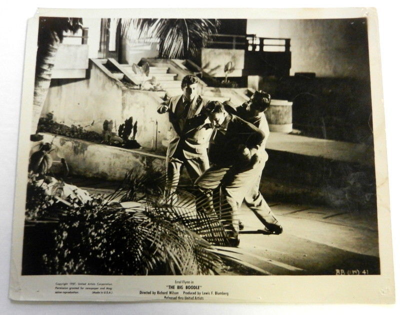 ERROL FLYNN 8x10 Film Publicity Photo Poster painting The Big BOODLE 1957 Night In HAVANA ak988