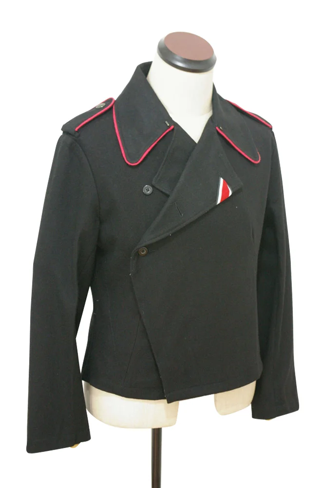   Wehrmacht German Hot Pink Collar Thread Panzer Black Wool Wrap/Jacket German-Uniform
