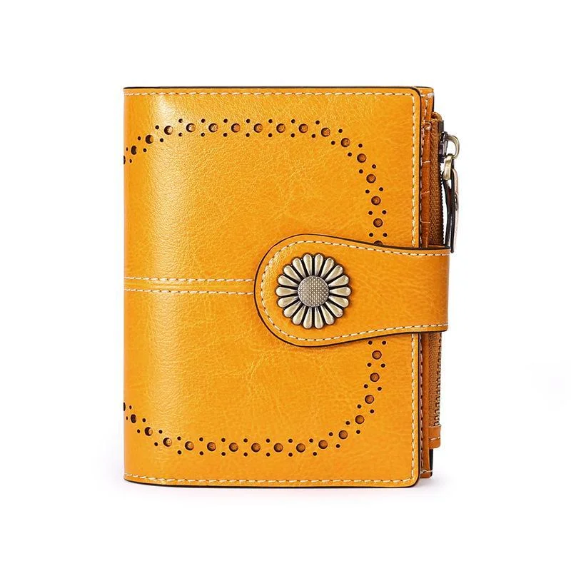 Women Wallet Genuine Leather Bifold Purse