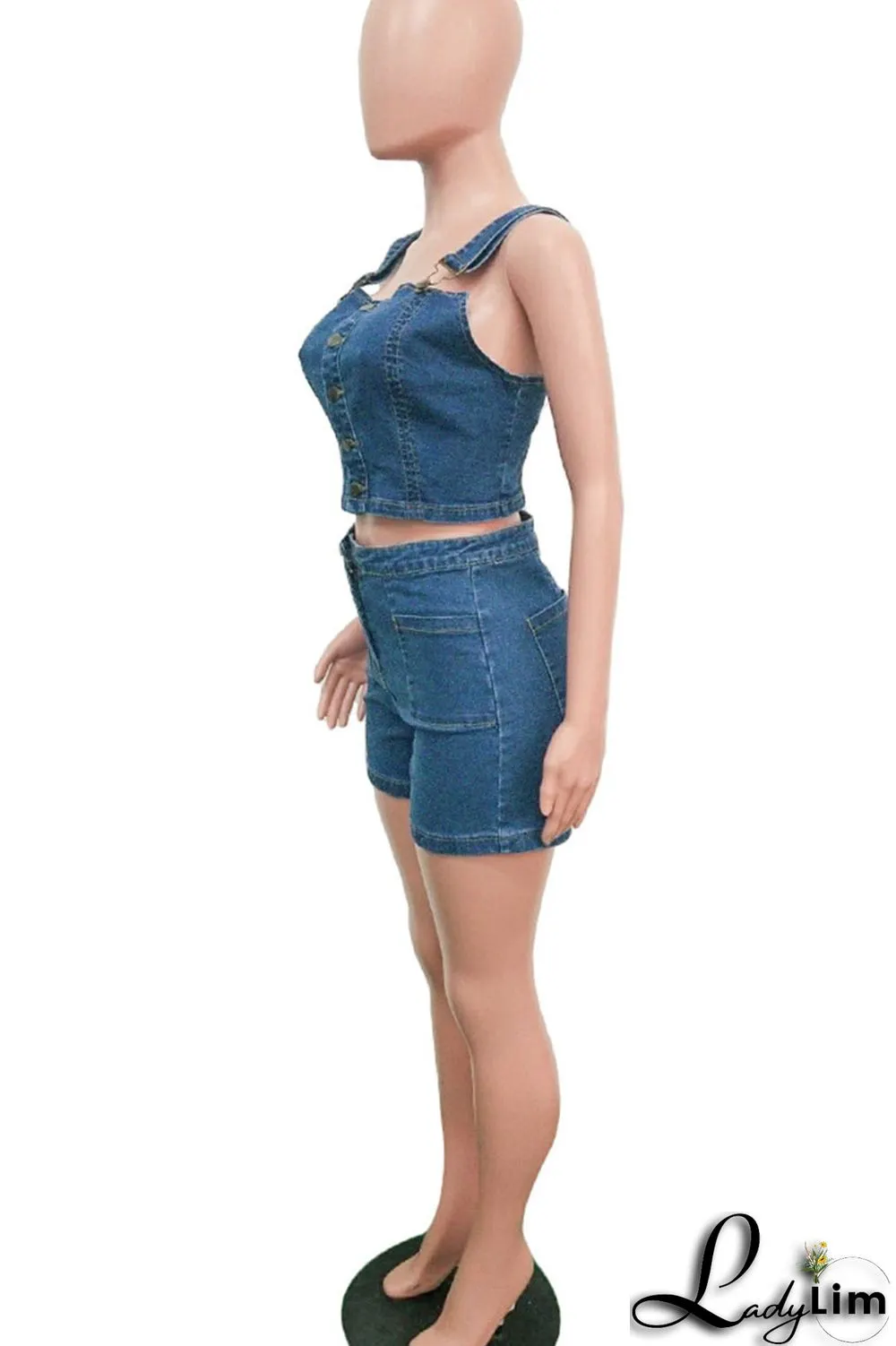 Black Sexy Solid Patchwork Buckle Spaghetti Strap Sleeveless Two Pieces(Without Belt)