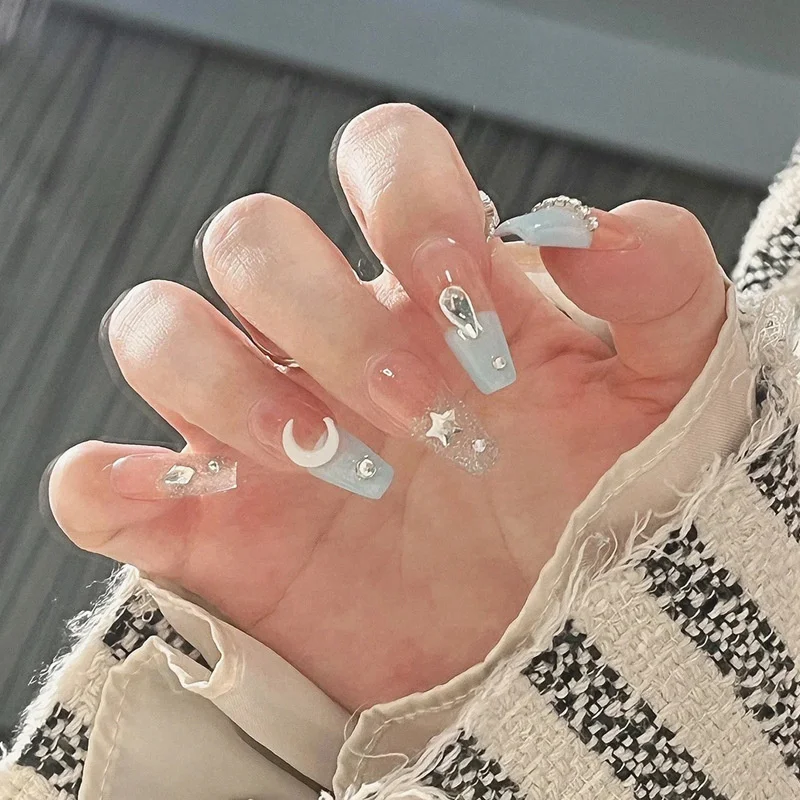 Buyerint 24pcs Wearable Pink Press on Nails – Butterfly Lovely Girl False Nails Tips with Jelly Gel Design  