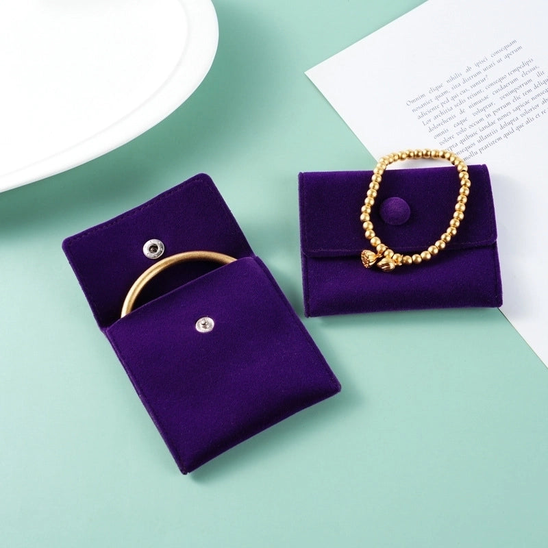 Minimalist Solid Color Flannel Jewelry Packaging Bags