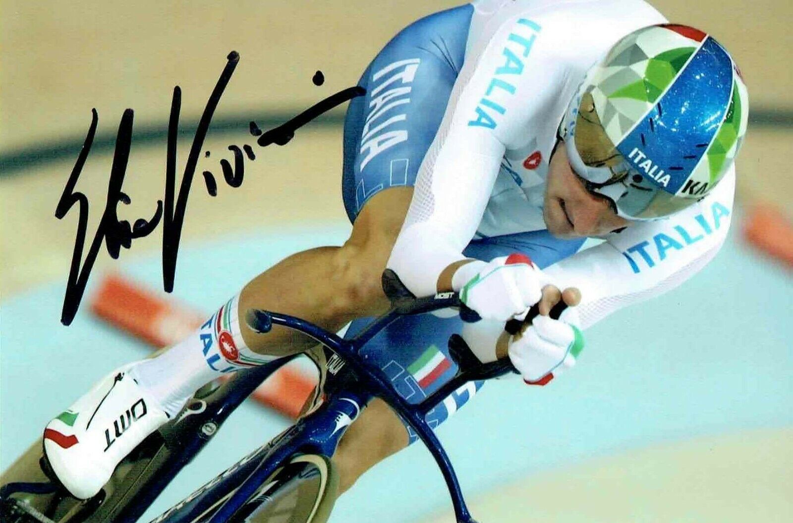 Elia VIVIANI Autograph Signed Photo Poster painting 1 AFTAL COA Italian Cyclist Olympic Gold