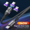 240W dual-head Type-c super fast charging magnetic cable suitable for Apple Android laptop charging cable