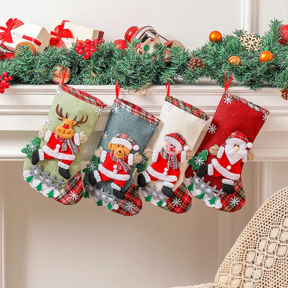 Christmas decorations for canvas candy bags