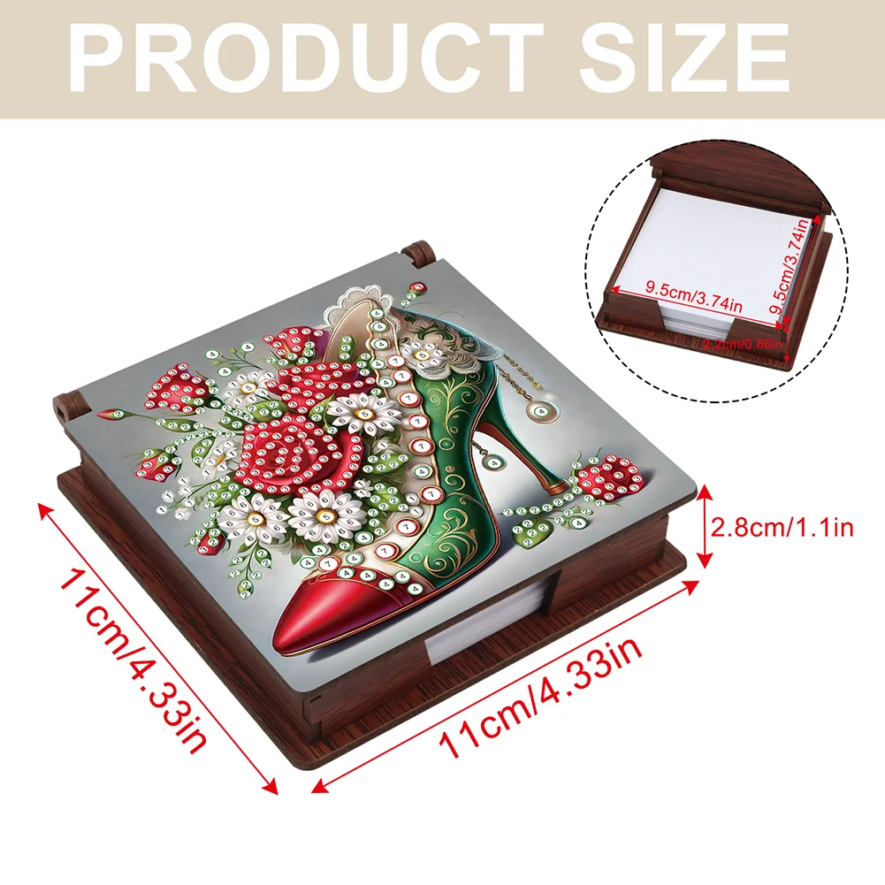 DIY Flower High Heels Diamond Painting Note Box Paper 160 Sheets of Paper for DIY Art Craft
